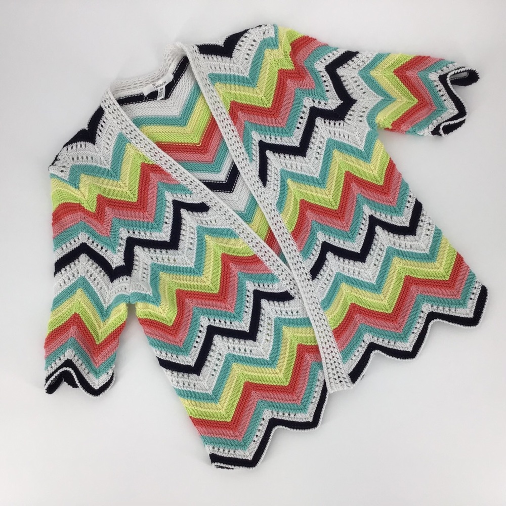 89th + Madison Chevron Pattern Knit Shrug, Small